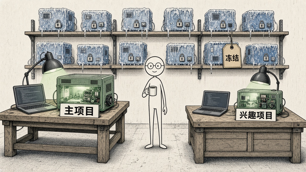 一个主项目、一个兴趣项目，其余冻结